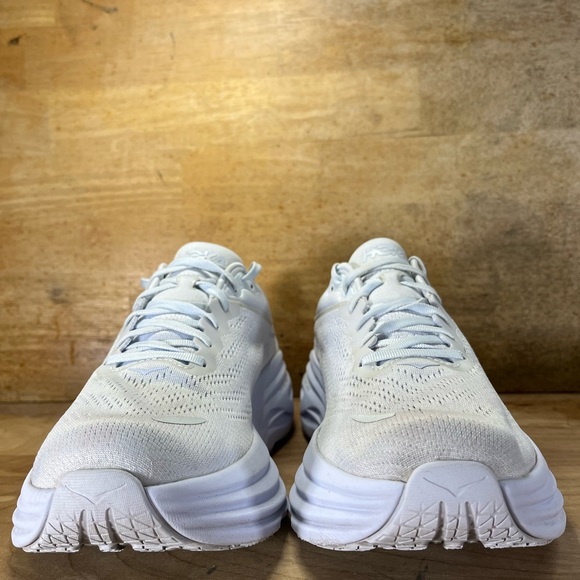 Hoka One One Bondi 8 REFLECTIVE Mens Size 10 Running Shoes Sneakers White - Picture 2 of 12